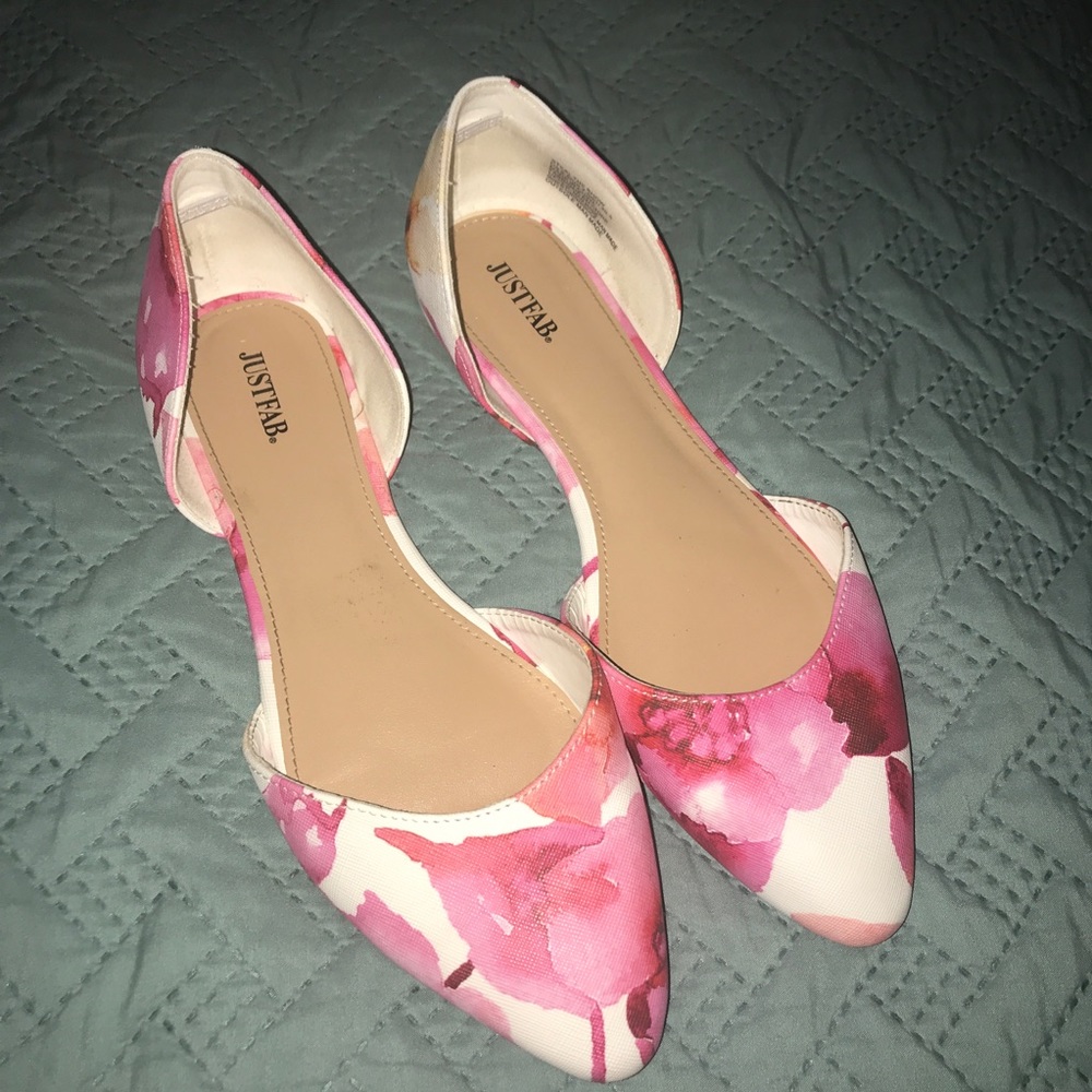 JustFab floral flats